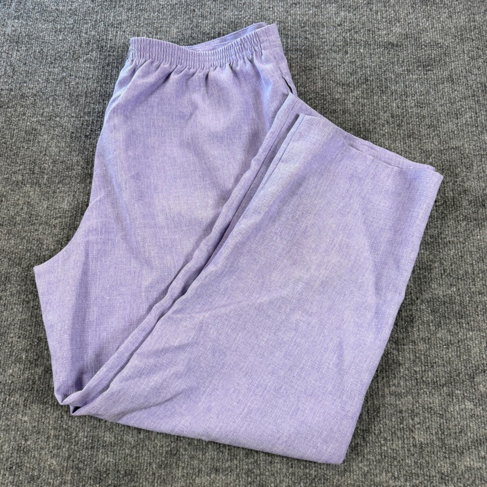 Vintage Alfred Dunner Lavender Elastic Waist Polyester Pants Size 16 Cottagecore